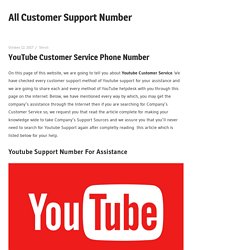 YouTube Customer Service Phone Number