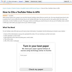 How to Cite a YouTube Video in APA