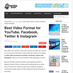 Best Video Format for YouTube, Facebook, Twitter & Instagram Videos