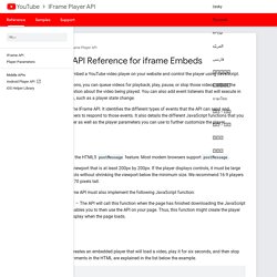 YouTube Player API Reference for iframe Embeds - YouTube