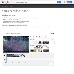 YouTube Video Editor - YouTube Help
