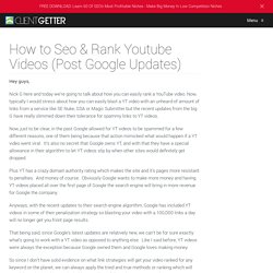 How to Seo & Rank Youtube Videos (Post Google Updates)