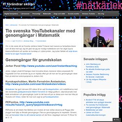 Tio svenska YouTubekanaler med genomgångar i Matematik « IT förändrar skolan