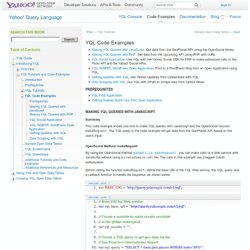 YQL Code Examples