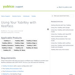 Using Your YubiKey with KeePass : Yubico Support