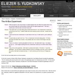 Yudkowsky - The AI-Box Experiment