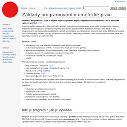 Základy programování v umělecké praxi – CASWiki