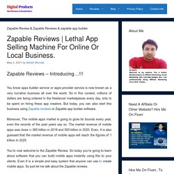 Zapable Reviews [Agency]< Get Instant Mobile App Maker & Bonus