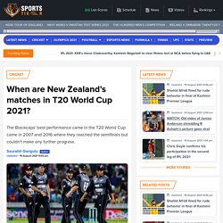 When are NZ’s matches in tournament?