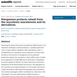 SCIENTIFIC REPORTS 02/10/19 Manganese protects wheat from the mycotoxin zearalenone and its derivatives