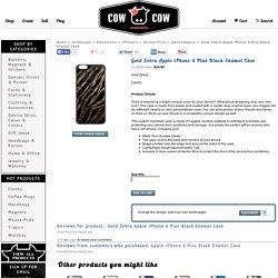 Gold Zebra Apple iPhone 6 Plus Black Enamel Case from CowCow.com