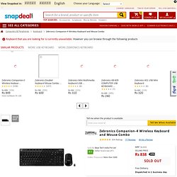 Zebronics Companion-4 Wireless Keyboard and Mouse Combo - Buy Online @ Rs.799/-