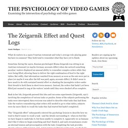 The Zeigarnik Effect and Quest Logs