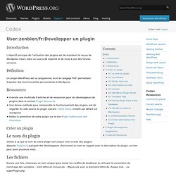 Developper un plugin