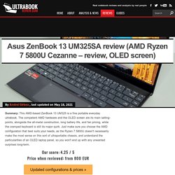 Asus ZenBook 13 UM325SA review (AMD Ryzen 7 5800U Cezanne - review, OLED screen)