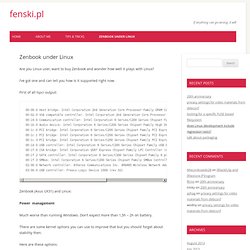 Zenbook under Linux « fenski.pl
