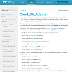Db_Adapter - Zend_Db