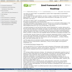 Framework 2.0 Roadmap - Zend Framework 2.0