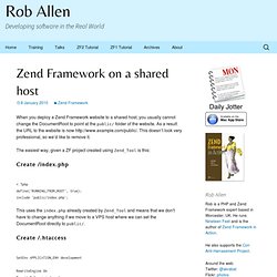 Zend Framework on a shared host