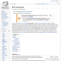 Zero–sum game