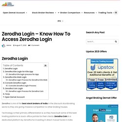 Zerodha Login For Kite App, Kite Web, Console - All Details