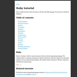 Ruby tutorial