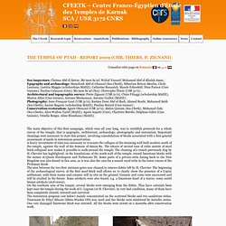 The temple of Ptah - report 2009 (Chr. Thiers, P. Zignani) « CFEETK – Centre Franco-Égyptien d'Étude des Temples de Karnak – SCA / USR 3172 CNRS