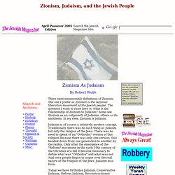 Zionism, Judaism, and the Jewish People