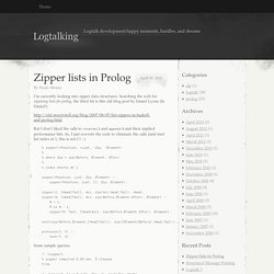 » Zipper lists in Prolog Logtalking
