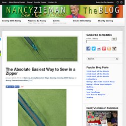 How to Sew a Zipper/Sewing With Nancy/Sewing A to Z book