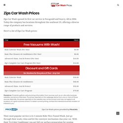 Zips Car Wash Prices & Latest Car Detailing Cost