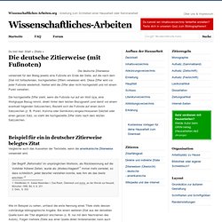 Die deutsche Zitierweise (mit Fußnoten) I Wissenschaftliches