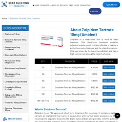 Zolpidem 10mg (Ambien Tablets) - Buy Zolpidem / Ambien Pills Online