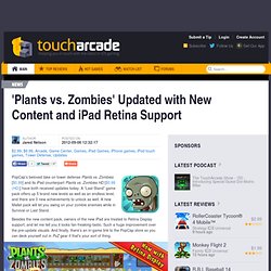 'Plants vs. Zombies' Updated with New Content and iPad Retina Support