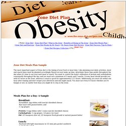 Zone Diet Meals Plan Sample