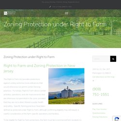 Zoning Protection under Right to Farm