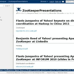 ZooKeeperPresentations - Apache ZooKeeper