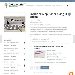 Zopiclone Zopiclone 7.5mg buy online with no RX required
