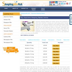 Buy Zopiclone Online UK, Zopiclone Sleeping Tablets @Sleeping Pills 4UK
