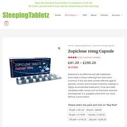 Buy Zopiclone Online UK