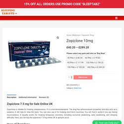 Zopiclone 7.5 MG for Sale Online UK