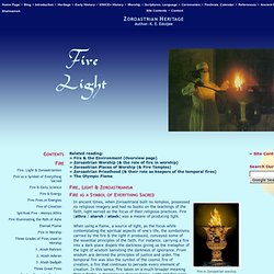 Fire & Light in Zoroastrianism. Kinds of Fire. Energy of Creation