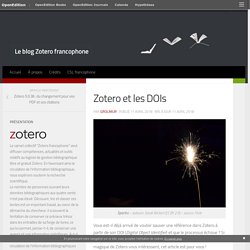 Zotero et les DOIs – Le blog Zotero francophone