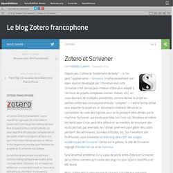 Zotero et Scrivener