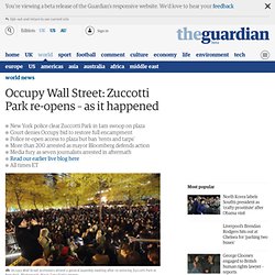 Occupy Wall Street: Zuccotti Park eviction - live updates