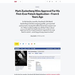 Facebook's First-Ever Patent Application