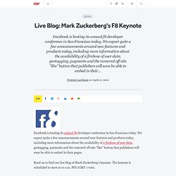 Live Blog: Mark Zuckerberg's F8 Keynote