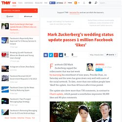 Mark Zuckerberg's Marriage Update Breaks 1 Million Likes on Facebook