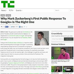 Why Mark Zuckerberg’s First Public Response To Google+ Is The Right One (Build 20110615151330)