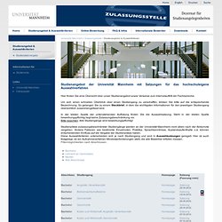 Universitaet Mannheim - Zulassungsstelle - Studienangebot & Auswahlkriterien